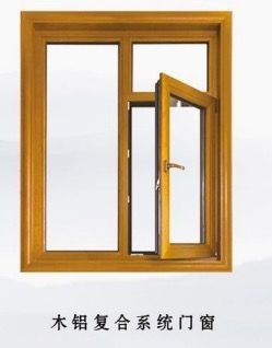 Przesuwne drzwi i okno ze stopu aluminium 3D w kolorze drewnianym