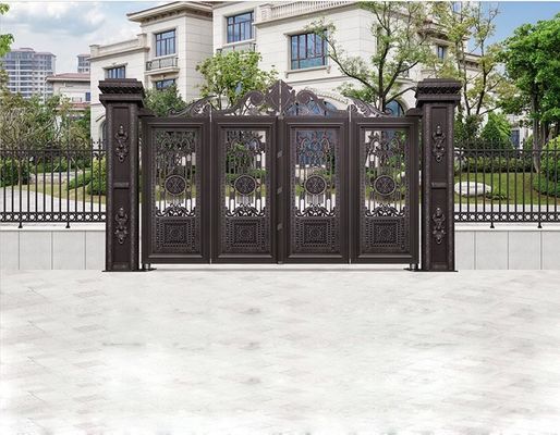 Brama z silnikiem elektrycznym Ogrodzenie bramy ogrodowej Post architektoniczne profile aluminiowe